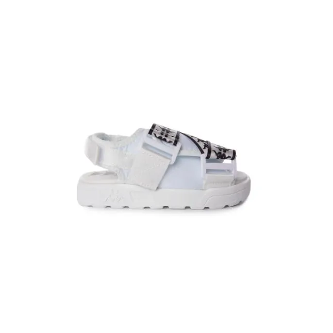 222 Banda Mitel 2 Toddlers Sandals 8211 White Black KidsFootwear Kappa Sandals