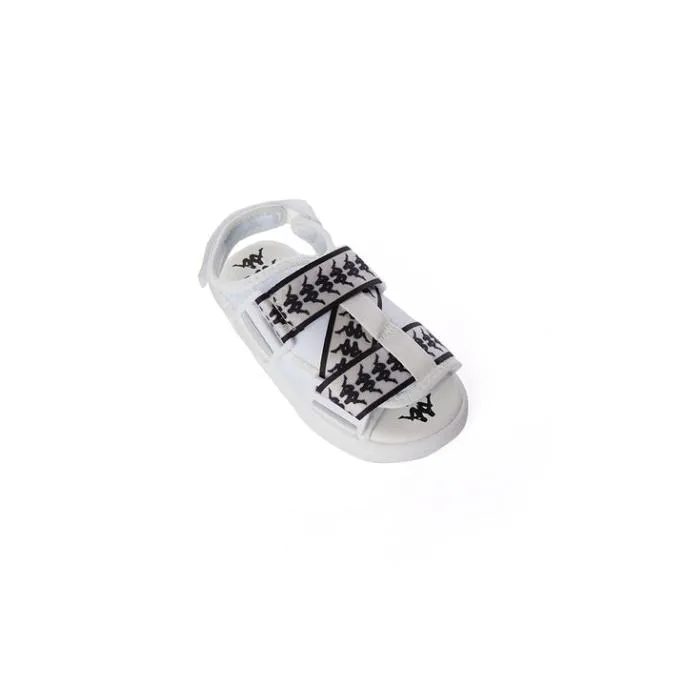 222 Banda Mitel 2 Toddlers Sandals 8211 White Black KidsFootwear Kappa Sandals
