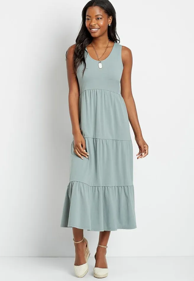 247 Olive Tiered Maxi Dress Women Maurices Dresses and Jumpsuits