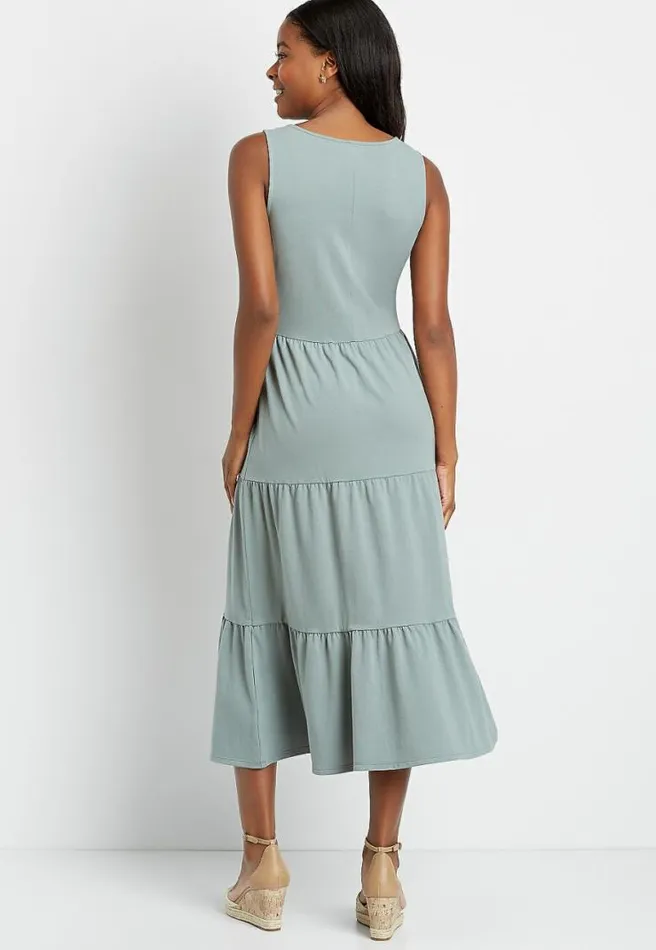 247 Olive Tiered Maxi Dress Women Maurices Dresses and Jumpsuits