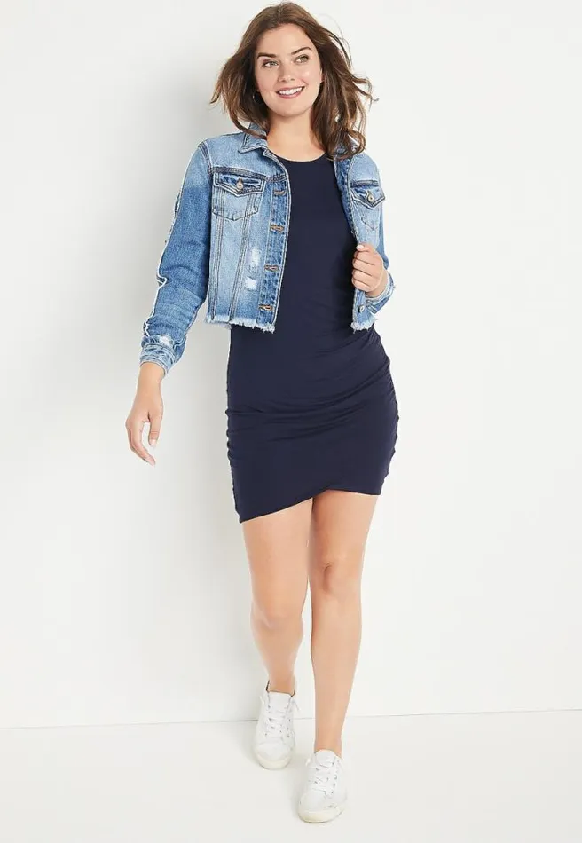 247 Ruched Mini Sheath Dress Women Maurices Dresses and Jumpsuits