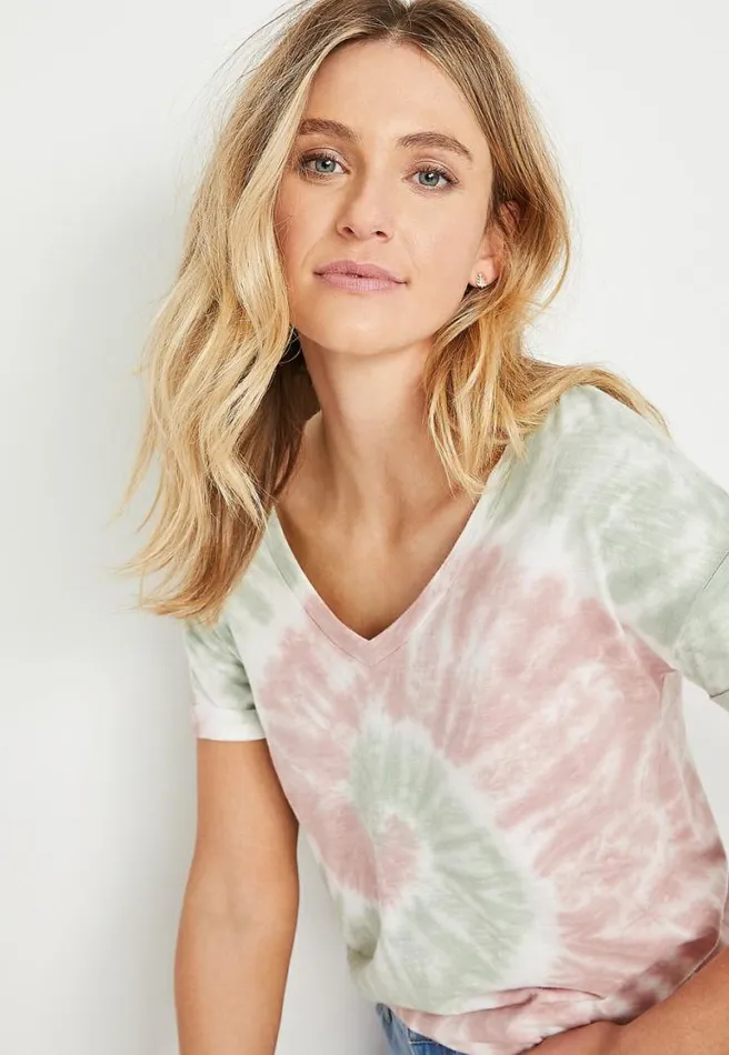 247 Tie Dye Drop Shoulder Classic Tee Women Maurices Tops