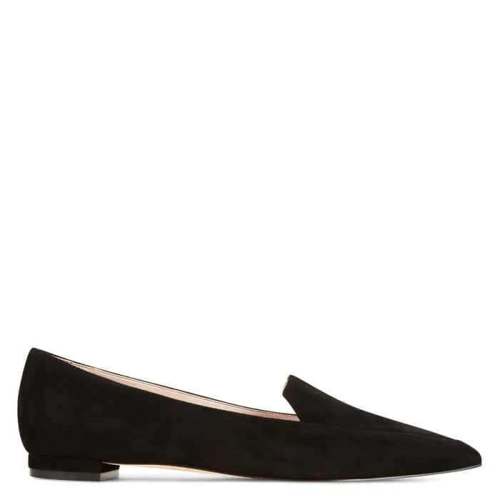 Abay Smoking Flats Black Suede Women Nine West Flats