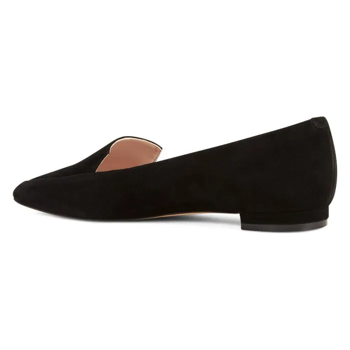 Abay Smoking Flats Black Suede Women Nine West Flats Abay Smoking Flats Black Suede Women Nine West Flats