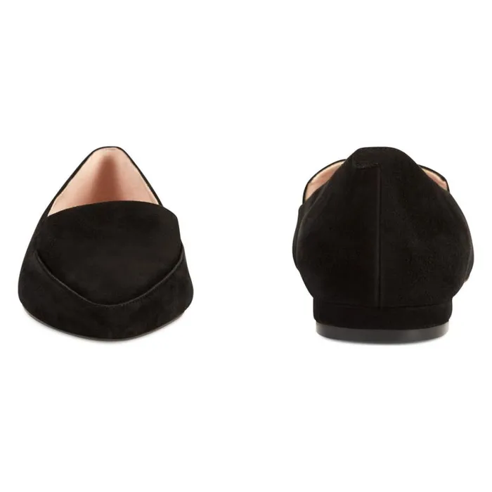 Abay Smoking Flats Black Suede Women Nine West Flats Abay Smoking Flats Black Suede Women Nine West Flats