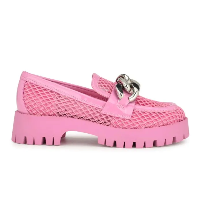 Afer Mesh Lugsole Loafers Pink Women Nine West Flats