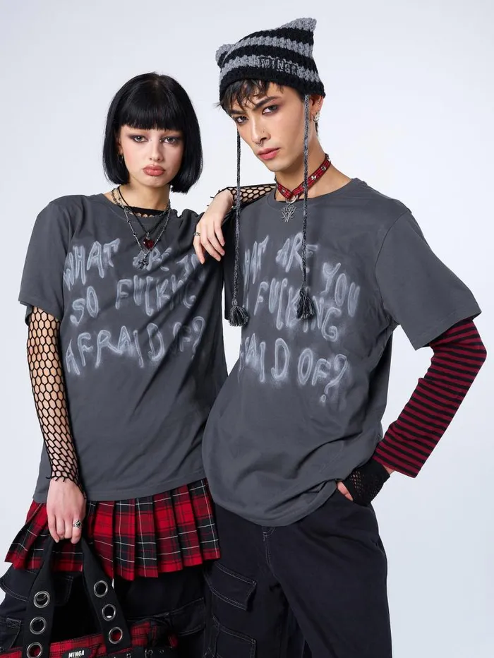 Afraid Of Grey Graphic Tshirt Women Minga London Tops and TShirts