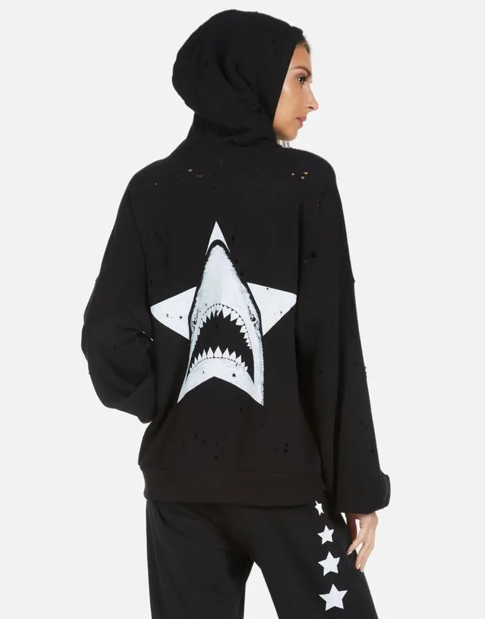 Aisha LA Star Shark Black Women Lauren Moshi Hoodies
