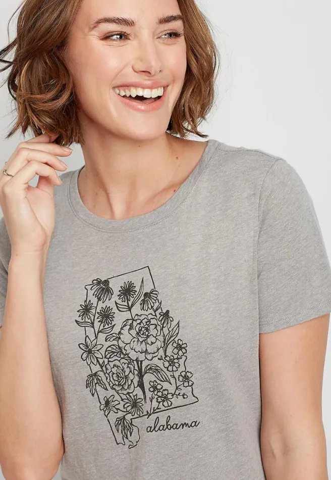 Alabama State Flower Graphic Tee Women Maurices Tops