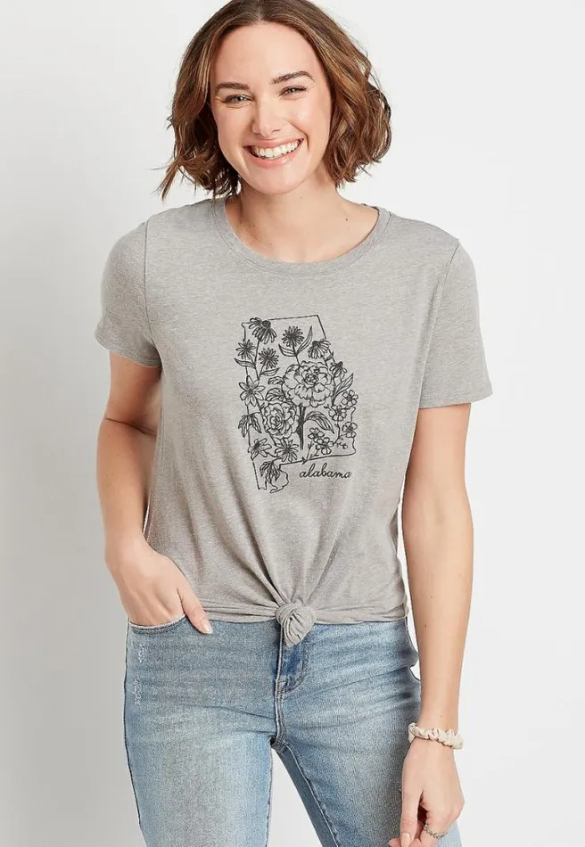 Alabama State Flower Graphic Tee Women Maurices Tops