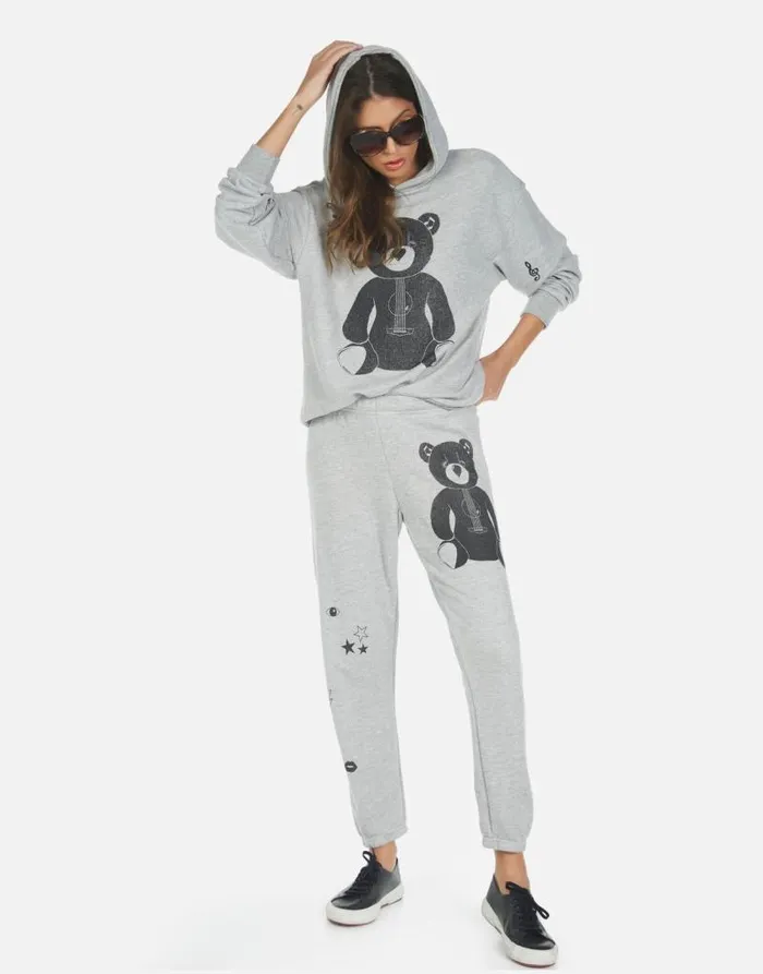 Alana Guitar Bear Heather Grey Women Lauren Moshi Crop Sweatpants