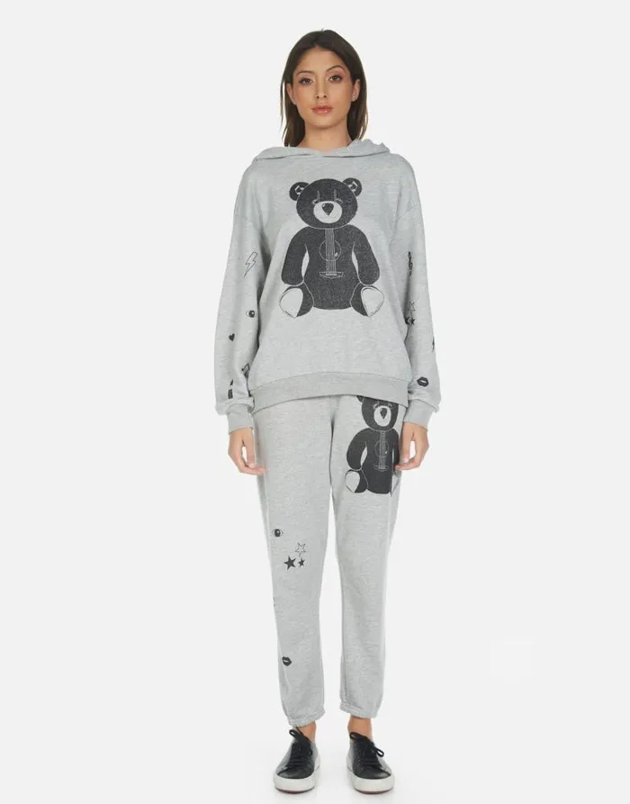 Alana Guitar Bear Heather Grey Women Lauren Moshi Crop Sweatpants