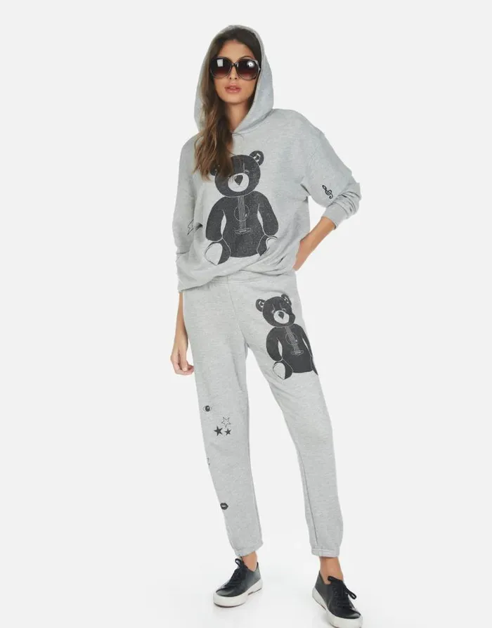 Alana Guitar Bear Heather Grey Women Lauren Moshi Crop Sweatpants