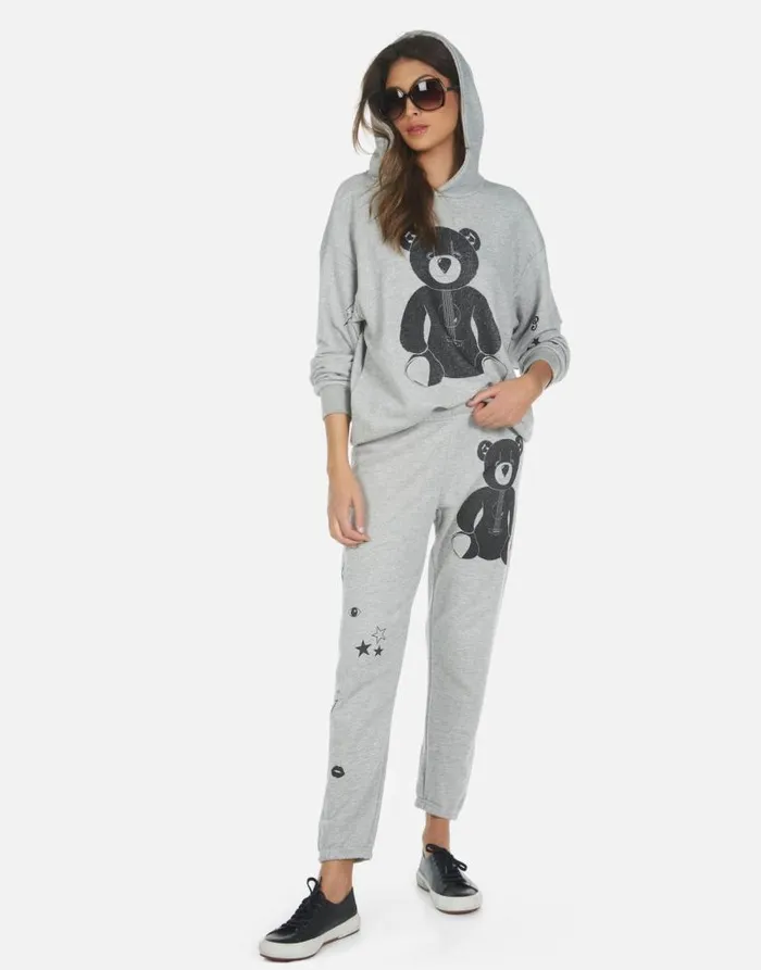 Alana Guitar Bear Heather Grey Women Lauren Moshi Crop Sweatpants