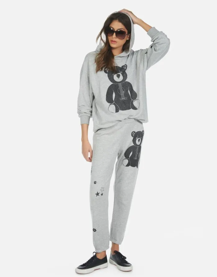 Alana Guitar Bear Heather Grey Women Lauren Moshi Crop Sweatpants