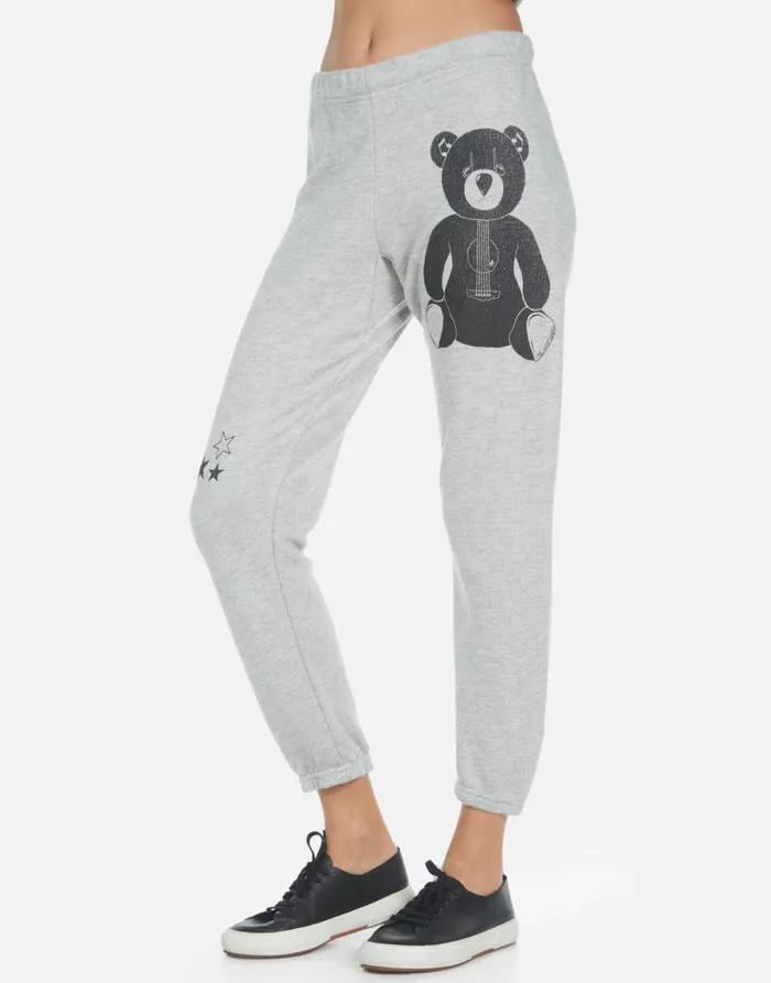 Alana Guitar Bear Heather Grey Women Lauren Moshi Crop Sweatpants