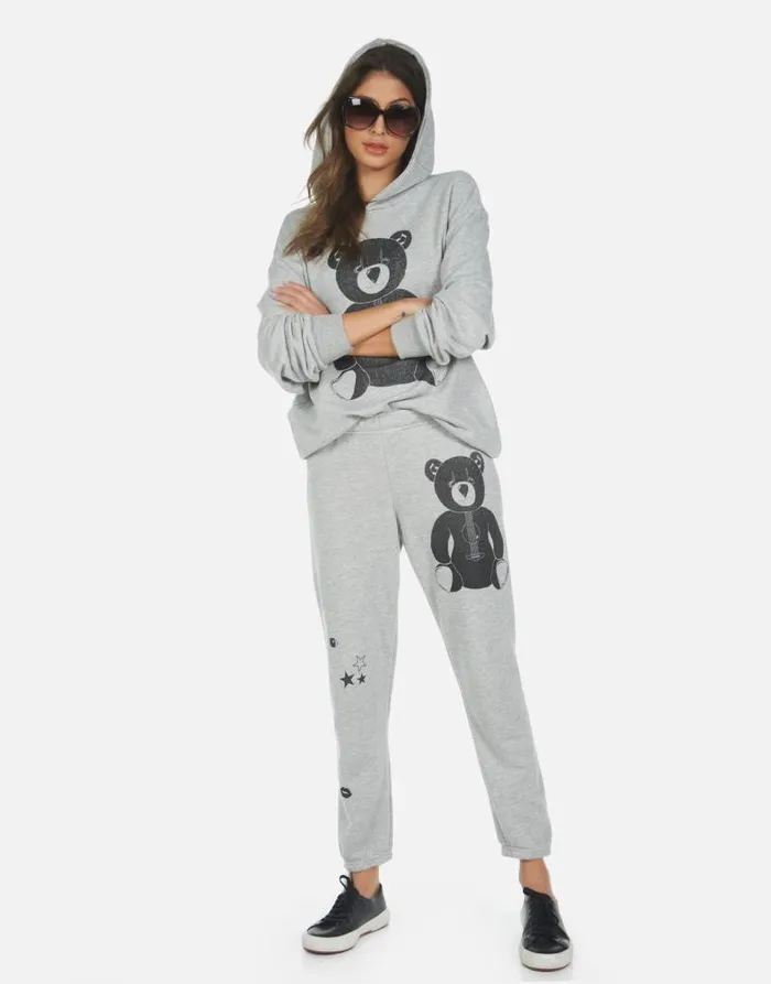 Alana Guitar Bear Heather Grey Women Lauren Moshi Crop Sweatpants