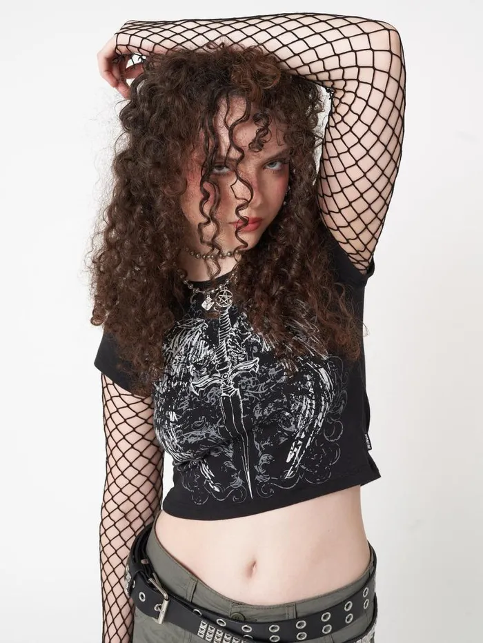 Angel Wings Black Baby Tee Women Minga London Tops and TShirts Angel Wings Black Baby Tee Women Minga London Tops and TShirts