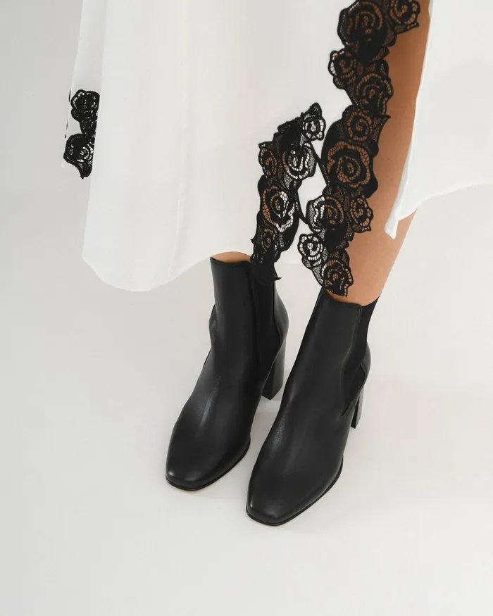 ANKLE BOOTS Diamond mid ankle boots black leather jomercer Women ANKLE BOOTS Diamond mid ankle boots black leather jomercer Women