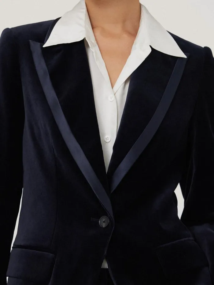 Ashby Velvet Blazer Navy Women Jigsaw Party