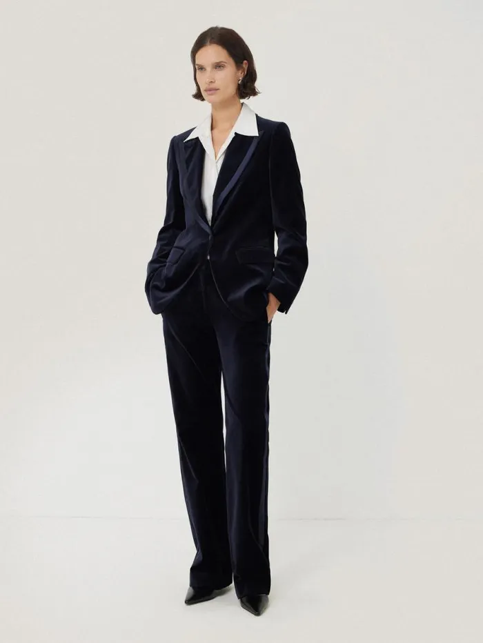 Ashby Velvet Blazer Navy Women Jigsaw Party