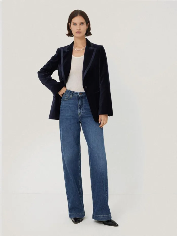 Ashby Velvet Blazer Navy Women Jigsaw Party