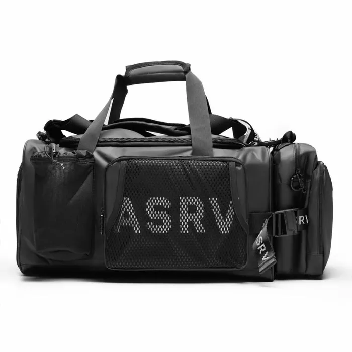 ASRV Bags Men Waterproof 2in1 Travel Duffle Black