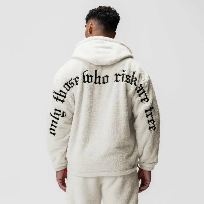 ASRV Hoodies and Sweatshirts Men Sherpa Recovery Full Zip Hoodie Ivory Creamblack ASRV Hoodies and Sweatshirts Men Sherpa Recovery Full Zip Hoodie Ivory Creamblack