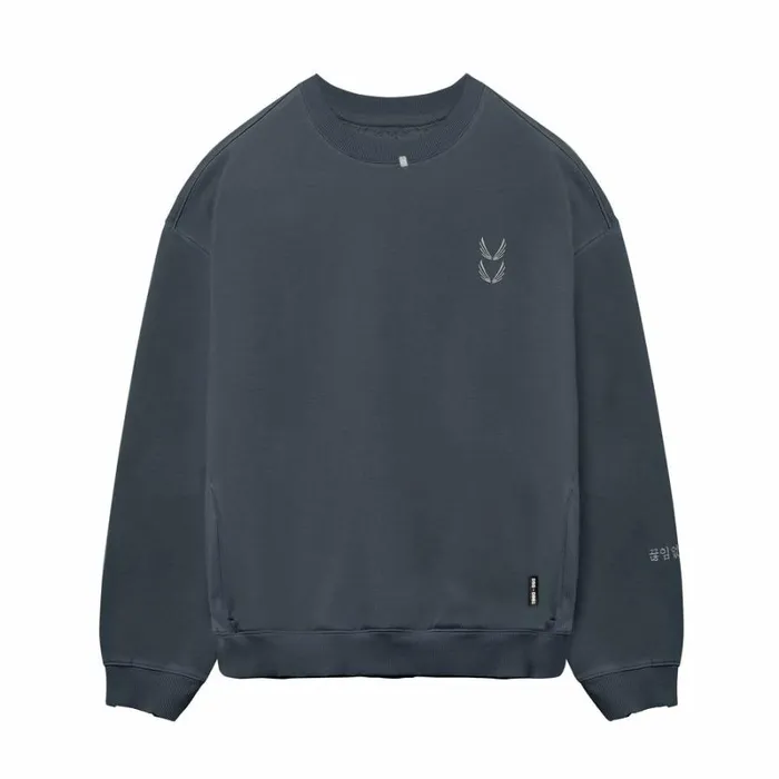 ASRV Hoodies and Sweatshirts Men Tech Essential Distressed Crewneck Faded Navy