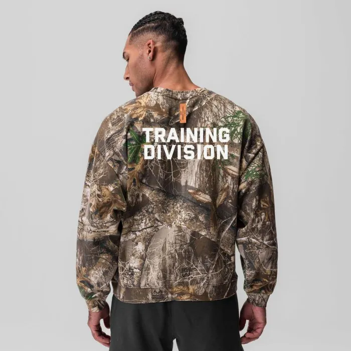 ASRV Hoodies and Sweatshirts Men Tech Essential Distressed Crewneck Realtree Camo 034training Division034 ASRV Hoodies and Sweatshirts Men Tech Essential Distressed Crewneck Realtree Camo 034training Division034