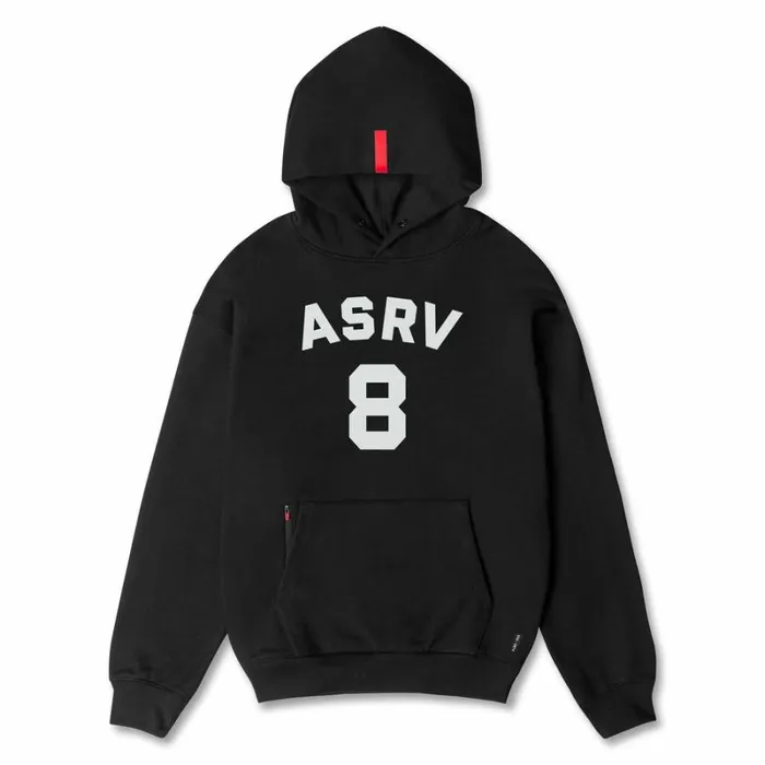ASRV Hoodies and Sweatshirts Men TechTerry Zip Pocket Hoodie Black 034asrv 8034