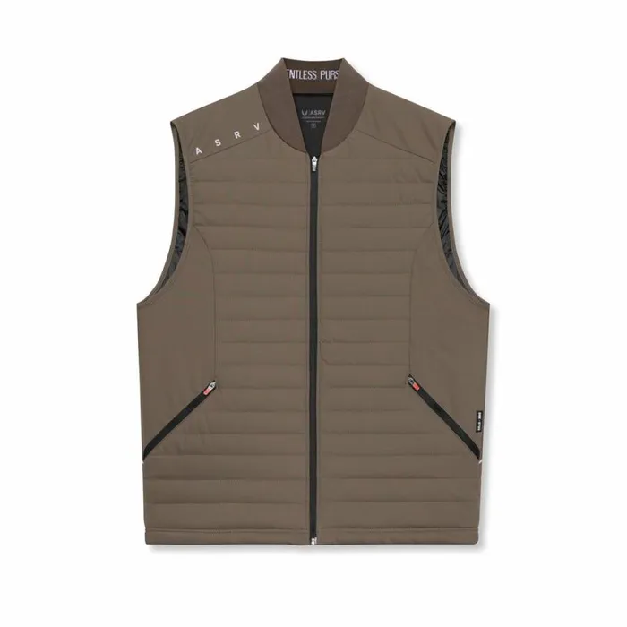 ASRV Jackets and Outerwear Men Waterproof Insulated Run Vest Deep Taupe