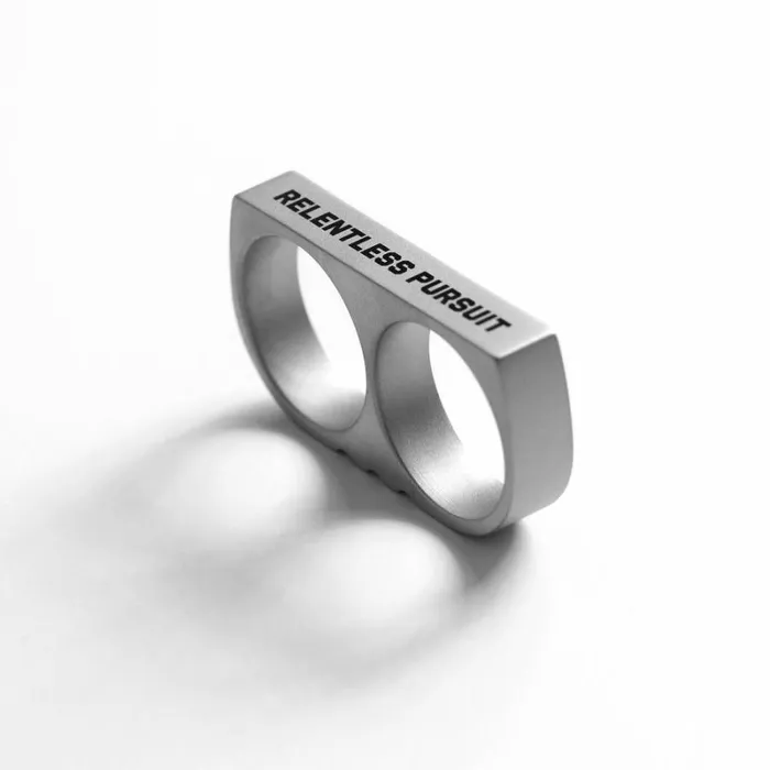 ASRV Jewelry and Hardware Men Double Ring Stainless Steel