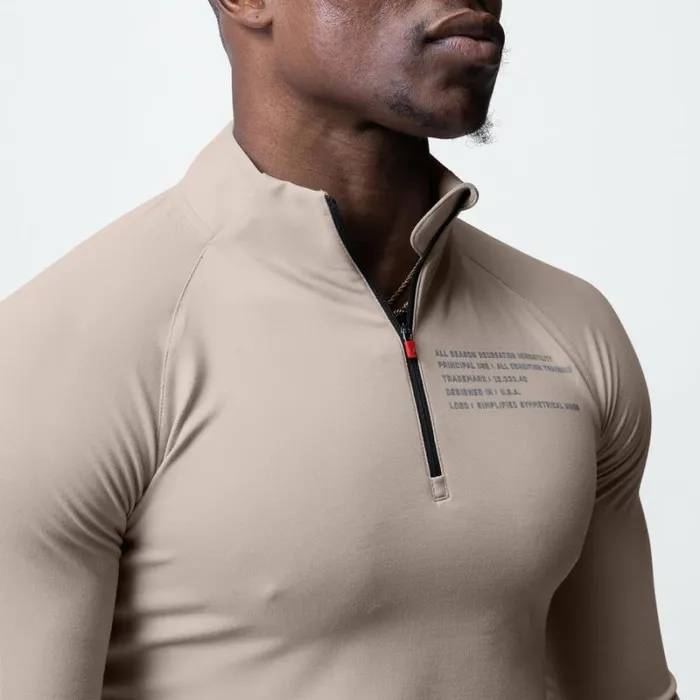 ASRV Long Sleeves Men Core Fitted Quarter Zip Chai