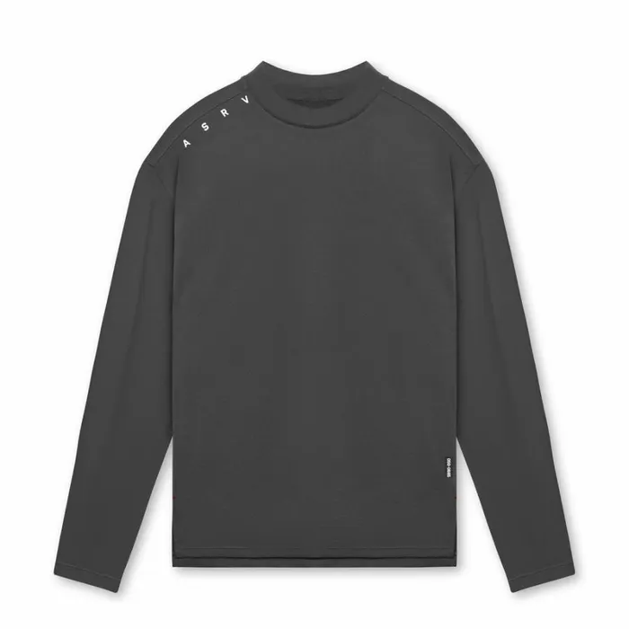 ASRV Long Sleeves Men Core Mock Neck Long Sleeve Space Grey