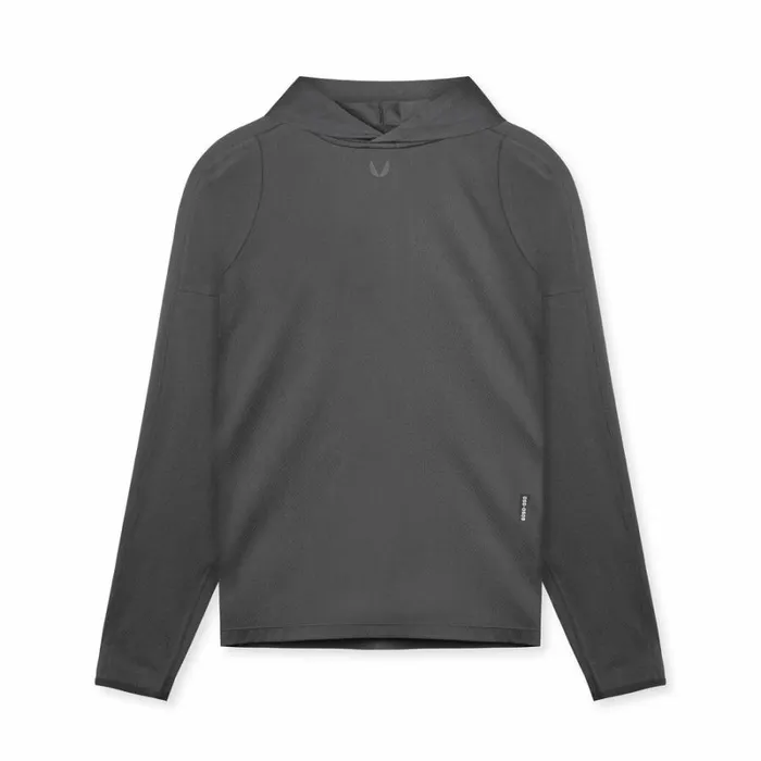 ASRV Long Sleeves Men NanoMesh Fitted Hoodie Space Grey