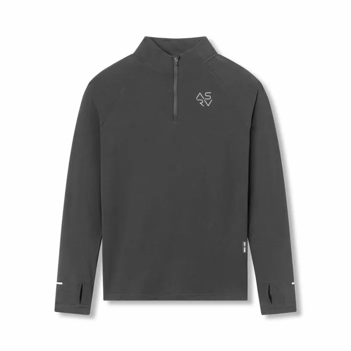 ASRV Long Sleeves Men Thermal Training Quarter Zip Space Grey 034cyber034