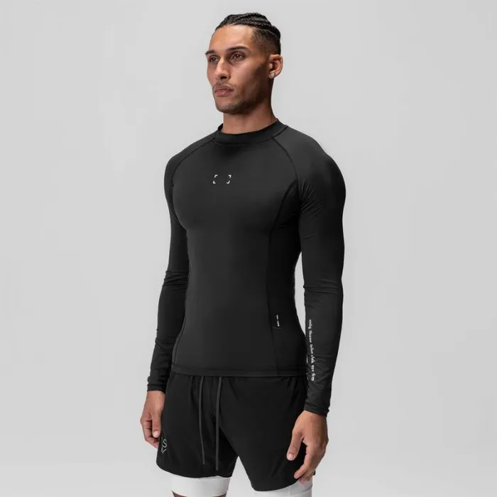 ASRV Long Sleeves Men WarpFlexx Compression Mock Neck Long Sleeve Black 034space Bracket034 ASRV Long Sleeves Men WarpFlexx Compression Mock Neck Long Sleeve Black 034space Bracket034