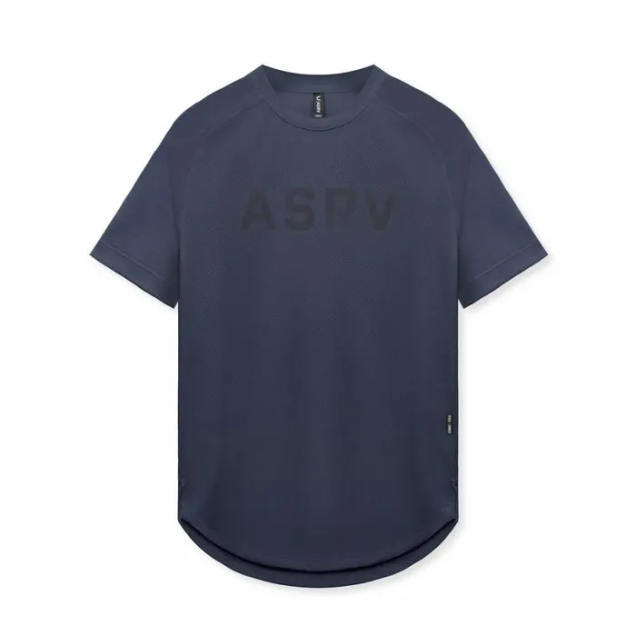 ASRV Short Sleeves Men AeroSilver Established Tee Navy 034asrv034