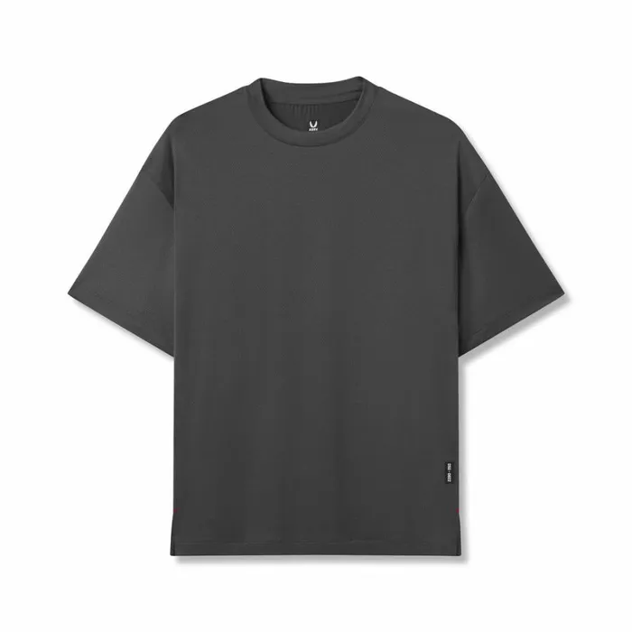 ASRV Short Sleeves Men AeroSilver Oversized Tee Space Grey