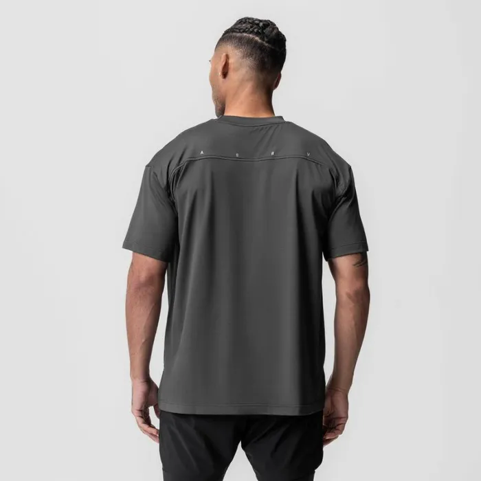 ASRV Short Sleeves Men AeroSilver Oversized Tee Space Grey