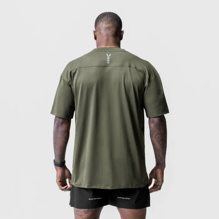 ASRV Short Sleeves Men Core Mesh Oversized Tee Olive