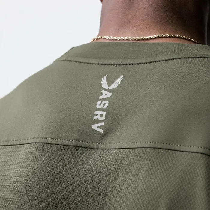 ASRV Short Sleeves Men Core Mesh Oversized Tee Olive