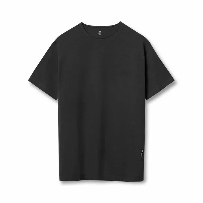 ASRV Short Sleeves Men CottonPlus Standard Mesh Back Tee Black