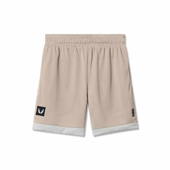 ASRV Shorts Men SilverPlus Mesh Reversible Short Beigewhite