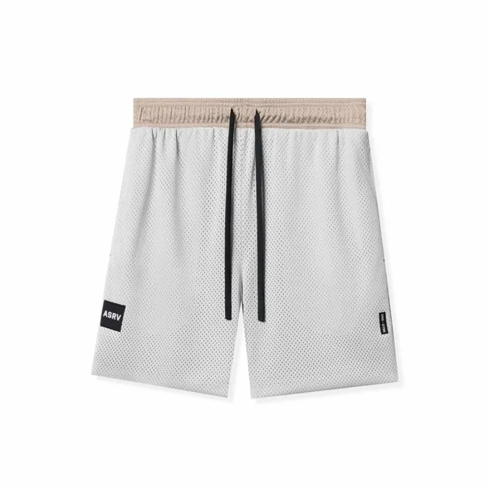 ASRV Shorts Men SilverPlus Mesh Reversible Short Beigewhite