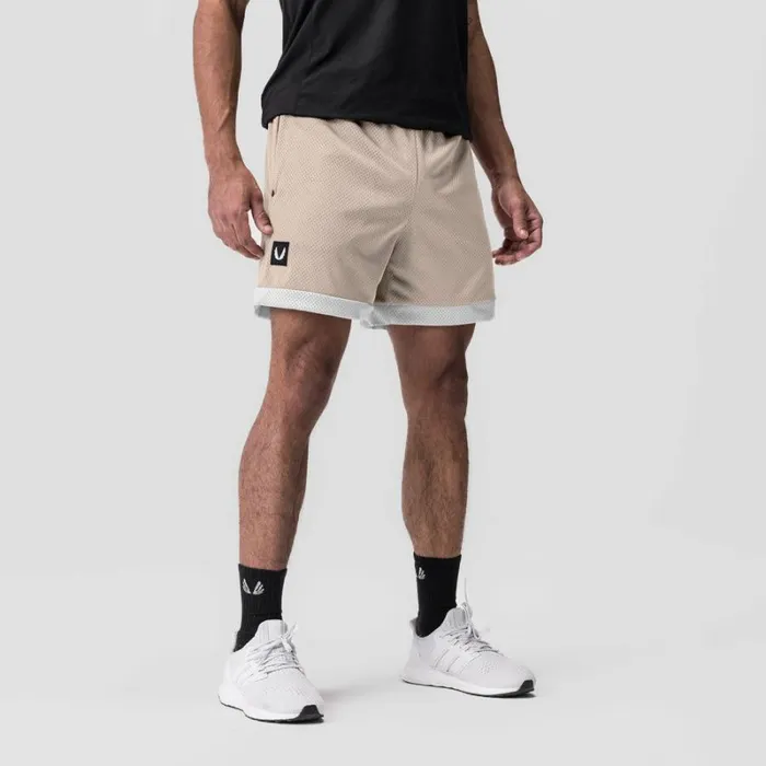 ASRV Shorts Men SilverPlus Mesh Reversible Short Beigewhite