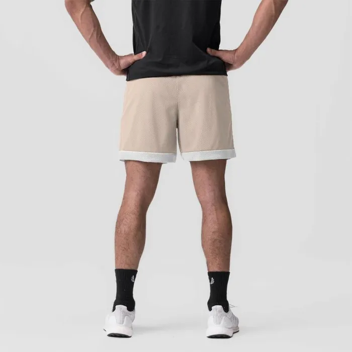 ASRV Shorts Men SilverPlus Mesh Reversible Short Beigewhite