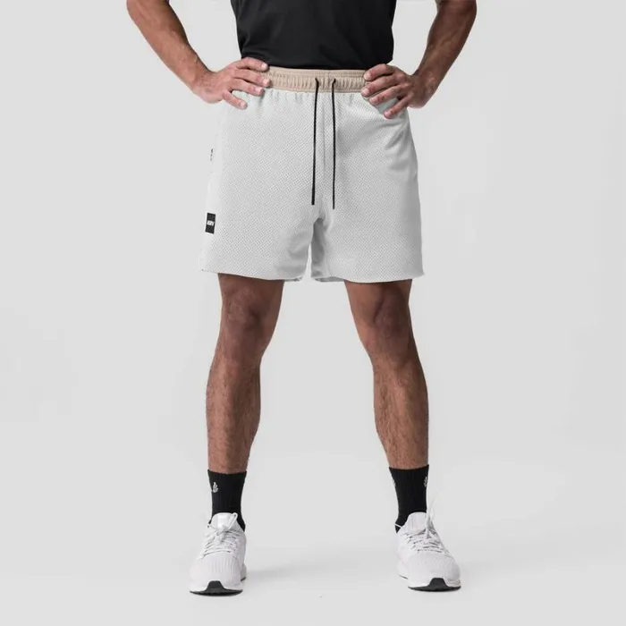 ASRV Shorts Men SilverPlus Mesh Reversible Short Beigewhite