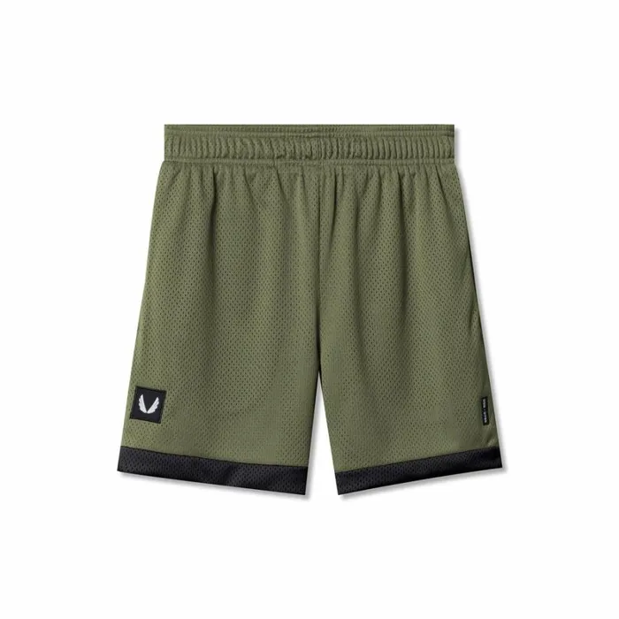 ASRV Shorts Men SilverPlus Mesh Reversible Short Oliveblack